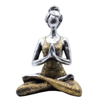 YogaL-04 - Yoga Lady Figure - Argent & Or 24cm - Vendu en 1x unité/s par extérieur 1