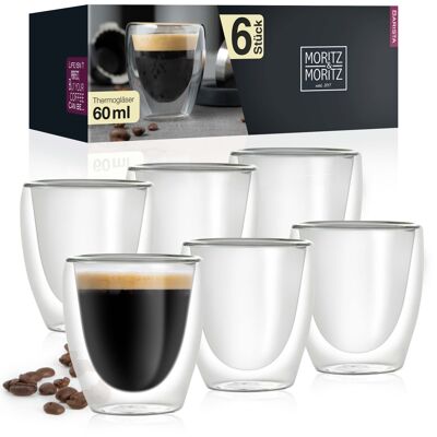 Moritz & Moritz Barista Torino 6 x 60 ml double-walled espresso glasses MM382