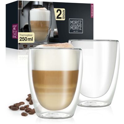 Moritz & Moritz Barista Torino 2 x 250 ml cappuccino glasses double-walled 250ml MM394