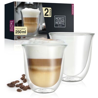 Moritz & Moritz Barista Napoli 2 x 250 ml cappuccino glasses double-walled 250ml MM499