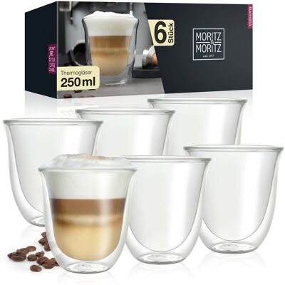 Moritz & Moritz Barista Napoli 6 x 250 ml cappuccino glasses double-walled 250ml MM505