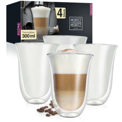 Moritz & Moritz Barista Napoli 4 x 300 ml latte macchiato glasses double-walled MM514