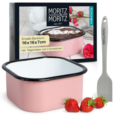 Moritz & Moritz Mini Square Cake Pan 16 cm Enamel MM862
