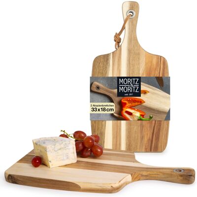 Moritz & Moritz 2 x Wooden Kitchen Cutting Board - 33 x 18 x 1,9 cm MM907