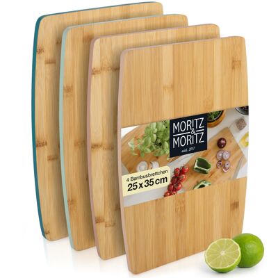 Moritz & Moritz 4 x Chopping Boards Bamboo Large - 35 x 25 x 1 cm MM2314