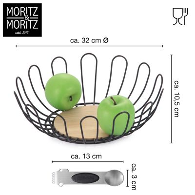 Moritz & Moritz Fruit Bowl in black metal 35cm MM2665