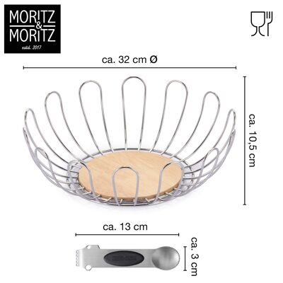 Moritz & Moritz Fruit Bowl in silver metal 35cm MM2668