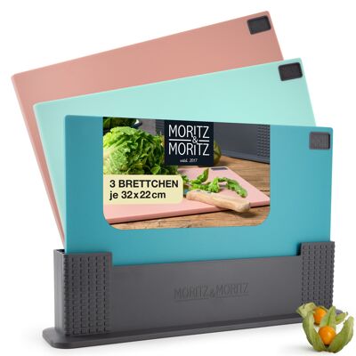 Moritz & Moritz 3 x Chopping Board Plastic Set - 32 x 22 cm MM2917