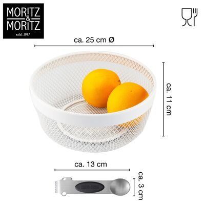 Moritz & Moritz Fruit Bowl in white metal 30.5cm MM3853