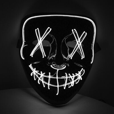 Máscara LED con cables de luz blanca