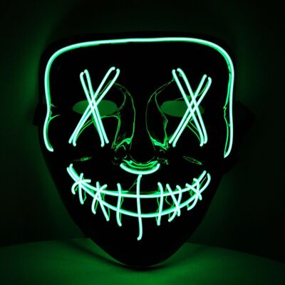 Máscara LED con cables de luz verde