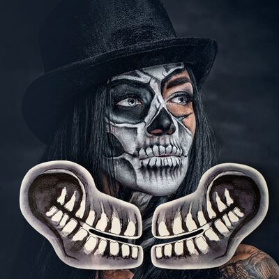 2 paires de crânes de tatouage - DIY crâne à coller par King of Halloween