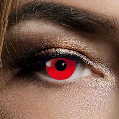 Lentilles de contact Red Devil 1 semaine, Halloween Zombie Vampire, rouges