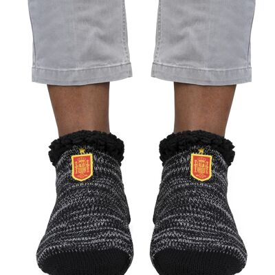 Official RFEF house socks slippers BLACK RFEF shield