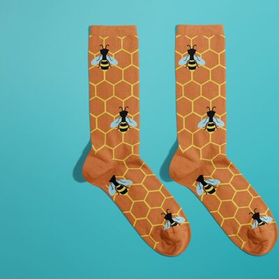 Calcetines abeja, miel y colmena