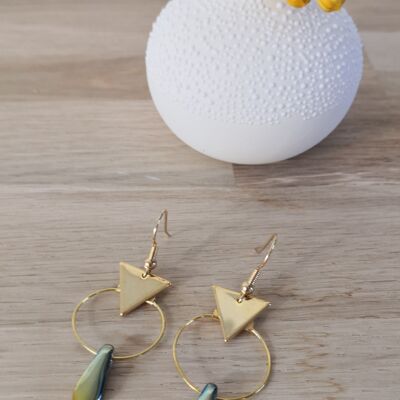 Gaby earrings, drop graphic spirit. iridescent collection