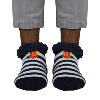 Official RFEF slippers socks home NAVY BLUE and WHITE RFEF shield