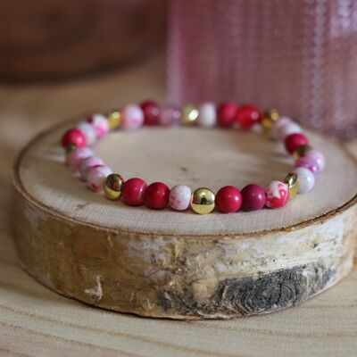 Lady's bracelet in Agate Orchid pink/fuchsia