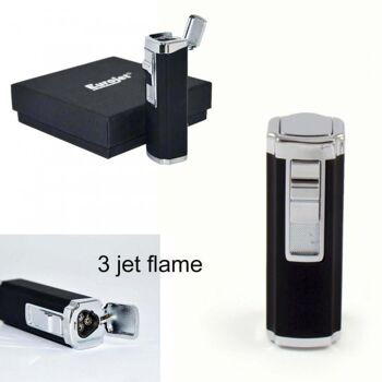 Eurojet Briquet 3xJet/Cigare Punch Noir