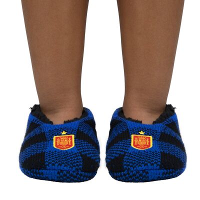 Official RFEF BLUE AND GRAY house slippers RFEF coat of arms