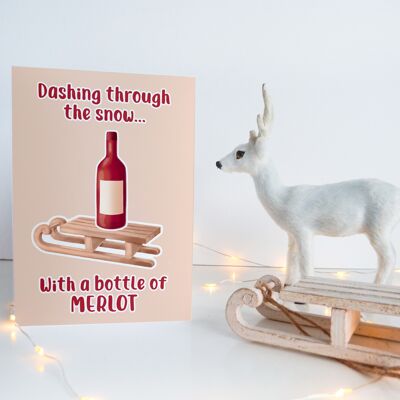 Merlot | Funny Christmas Card | Sarcastic Holiday Card