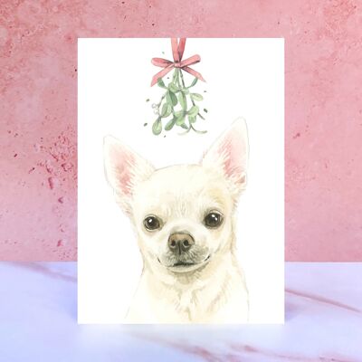 Tarjeta de Navidad chihuahua