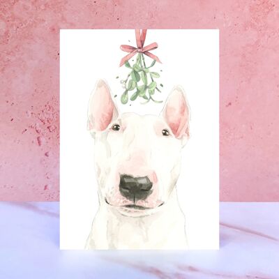 Tarjeta de Navidad English Bull Terrier