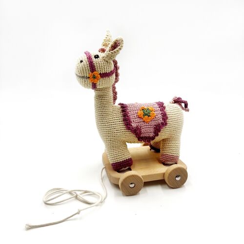 Baby Toy 2 in 1 Pull along toy horse cream