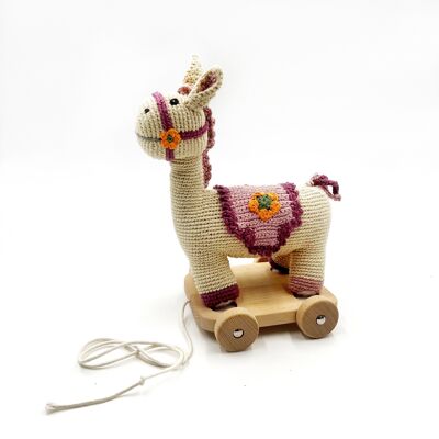 Baby Toy 2 in 1 Pull along toy horse cream