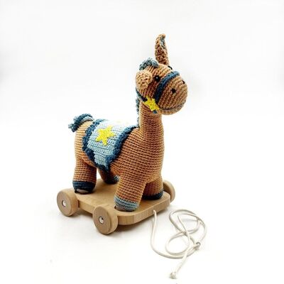 Baby Toy 2 in 1 Pull along toy horse brown sugar