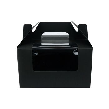 Sac Boîte Kraft Noir avec Fenêtre Transparente et Poignée - Paquet de 12 1
