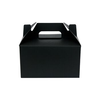 Sac Boîte Kraft Noir avec Fenêtre Transparente et Poignée - Paquet de 12 3
