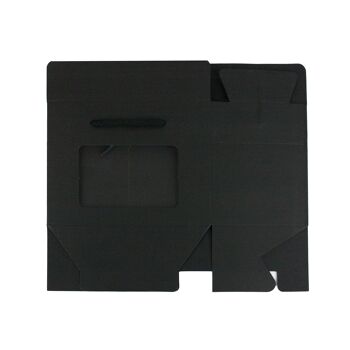 Sac Boîte Kraft Noir avec Fenêtre Transparente et Poignée - Paquet de 12 5