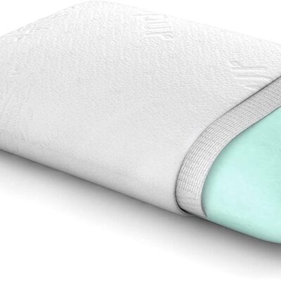 Oreiller en mousse à mémoire de forme ZenPur SOFT - Oreiller cervical pour les douleurs cervicales Parfait pour dormir sur le côté - Oreiller de lit avec taie d'oreiller en bambou, certifié Oeko-Tex et CertiPUR-US - Garantie 10 ans