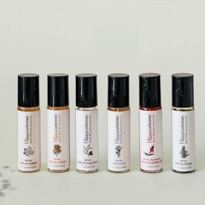 Collection of 6 premium organic care oils