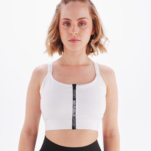 Brassière sport Brooklyn Zipper Blanc