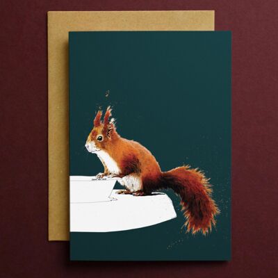 Las tarjetas artísticas de la ardilla roja