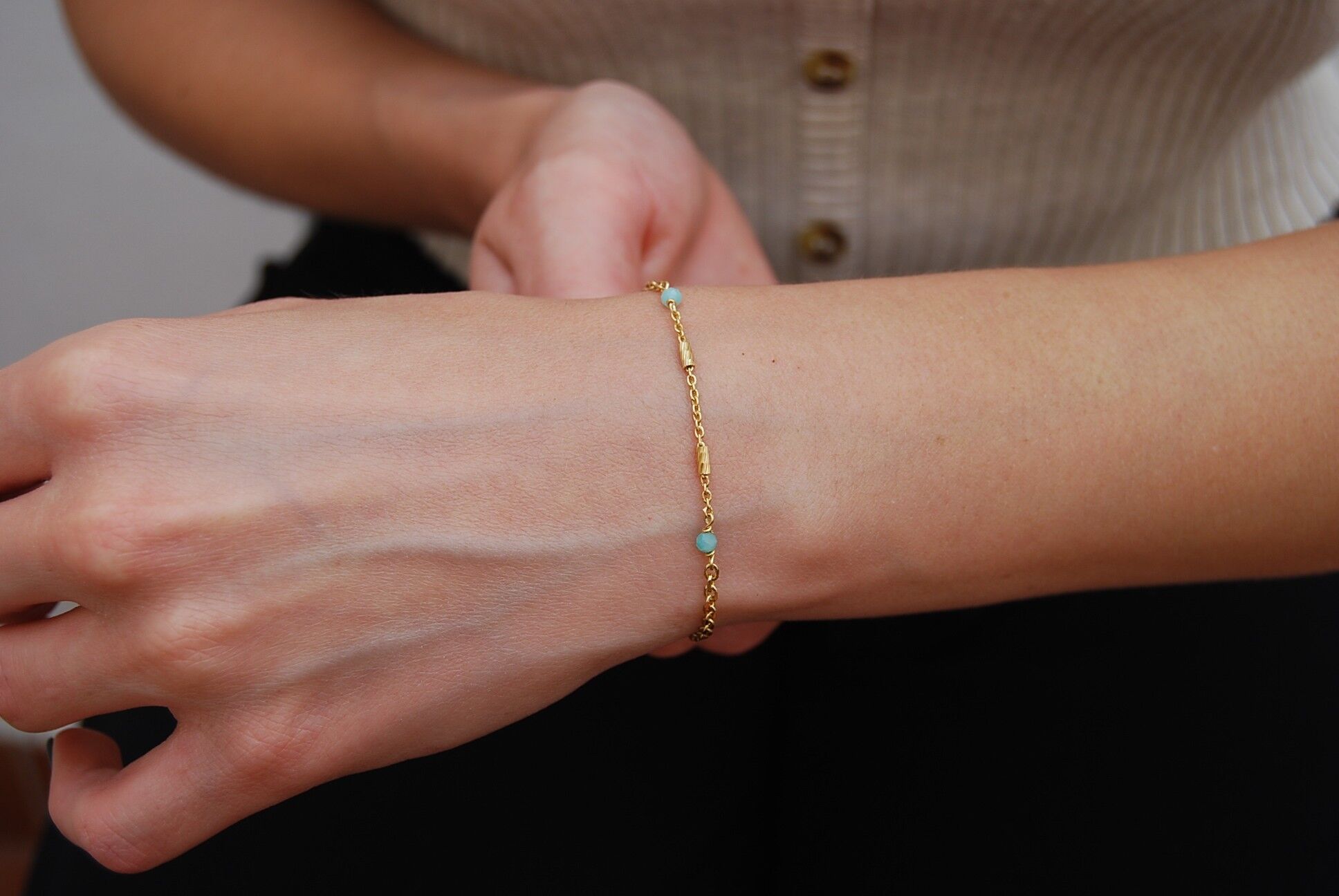 Bracciale in argento 925 con amazzonite.