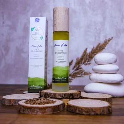 De Scandinavie - Nettoyant à l'huile naturelle pour le visage 3 en 1 - Huile pour le visage, cheveux et barbe, nettoyant pour le visage