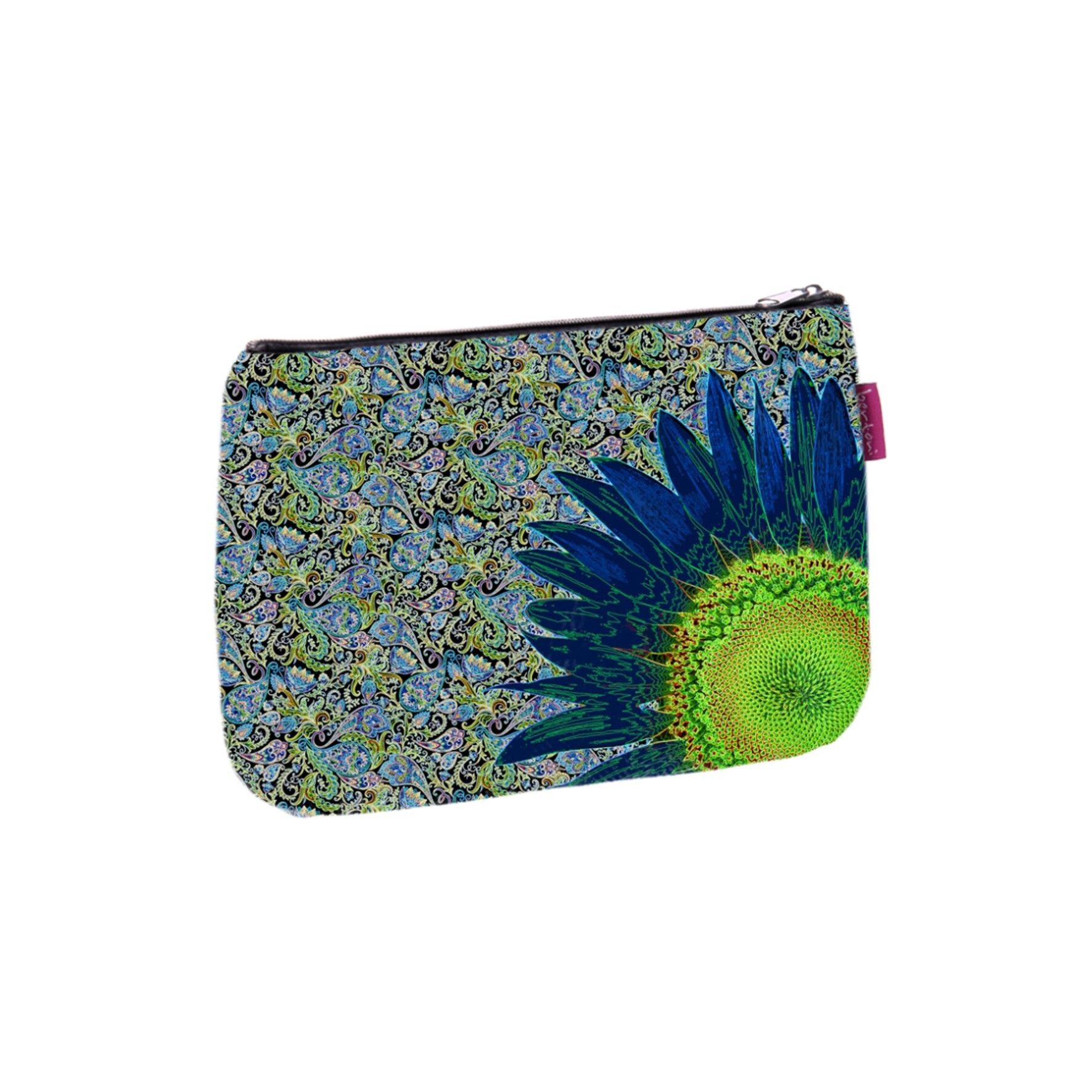 Pochette Fiore Blu En Toile Linea Solo Bertoni