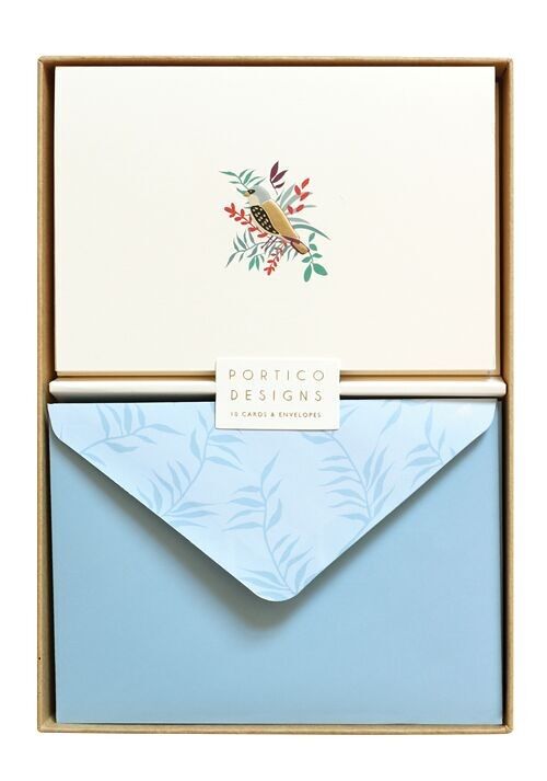 Boxed Notecards with Tropical Bird Design