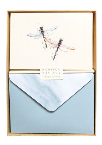 Cartes de correspondance en boîte avec des libellules 1