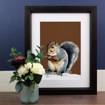 Lo scoiattolo grigio A4 Stampe d'arte