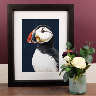 Clive The Puffin A4 Kunstdrucke