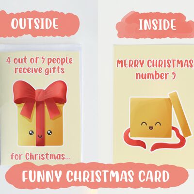 4 out 5, Christmas Card, Sarcastic, Funny Holiday Card,