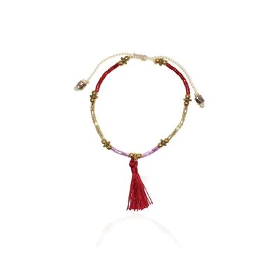 Rotes Katoucha-Armband