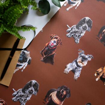 Feuilles d'emballage cadeau Les Chiens 2