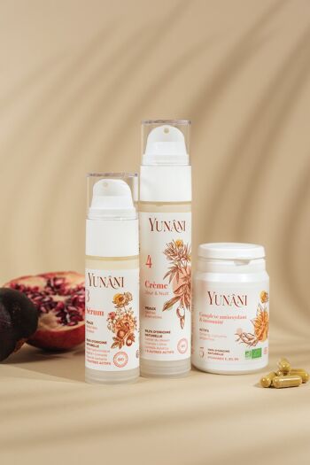 Yunâni- ROUTINE VISAGE- TRIO DE SOINS IN&OUT - Anti-âge - Hydratant- Booster d'immunité- BIO- MADE IN FRANCE -100% naturelle- vegan 1