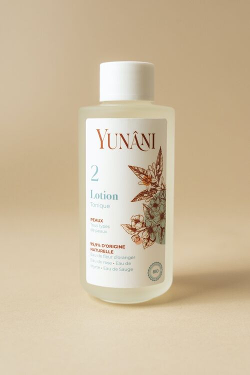 Yunâni- lotion tonique aux 5 hydrolats - Astringent et purifiant - resserre les pores -équilibre le ph de la peau-99,97% naturelle