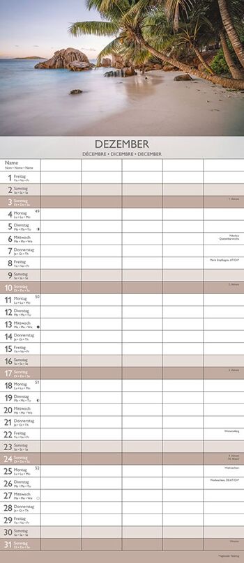 Calendrier familial 2023 Ile tropicale 3